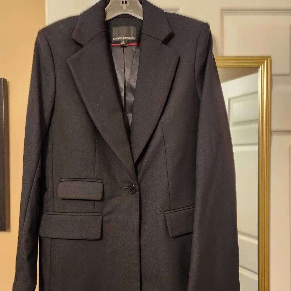 Banana Republic LIDO SCULPTED ITALIAN WOOL BLAZER - Black